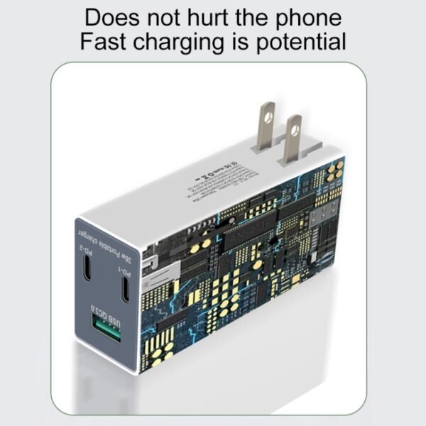 WLX-X3 36W 90 Degrees Foldable Pin Portable Multi-function USB Charger, US Plug - Image 7