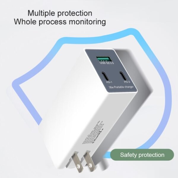WLX-X3 36W 90 Degrees Foldable Pin Portable Multi-function USB Charger, US Plug - Image 8