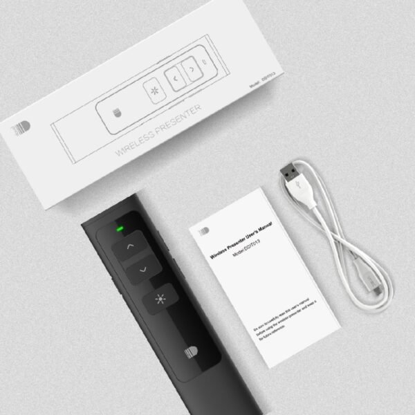 Doosl DSIT013 2.4GHz Rechargeable PowerPoint Presentation Remote Control Multi-functional Laser Pointer for PowerPoint / Keynote / Prezi, Control Distance: 100m(Black) - Image 11