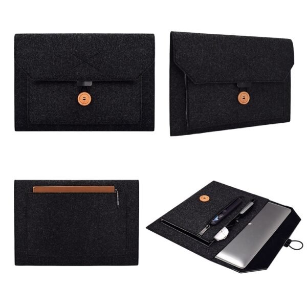 ND06 Multi-purpose Felt Button Laptop Inner Bag for 12.5 inch Laptop, 12.5 inch - Image 3