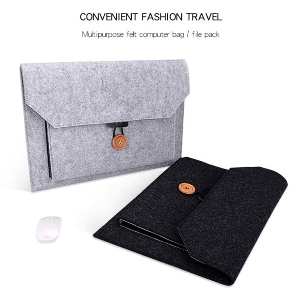 ND06 Multi-purpose Felt Button Laptop Inner Bag for 12.5 inch Laptop, 12.5 inch - Image 4