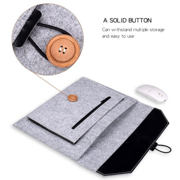 ND06 Multi-purpose Felt Button Laptop Inner Bag for 12.5 inch Laptop, 12.5 inch - Image 6