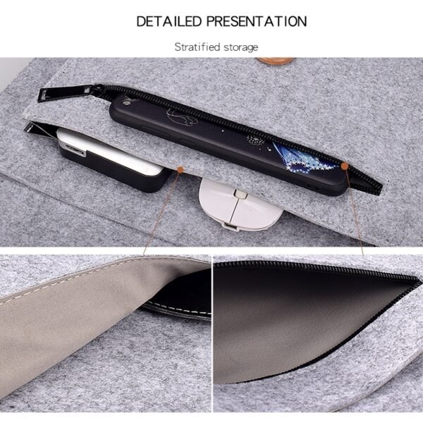 ND06 Multi-purpose Felt Button Laptop Inner Bag for 12.5 inch Laptop, 12.5 inch - Image 9