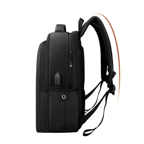 Polyester Waterproof Laptop Backpack for Below 15 inch Laptops, with USB Interface Trunk Trolley Strap - Image 2