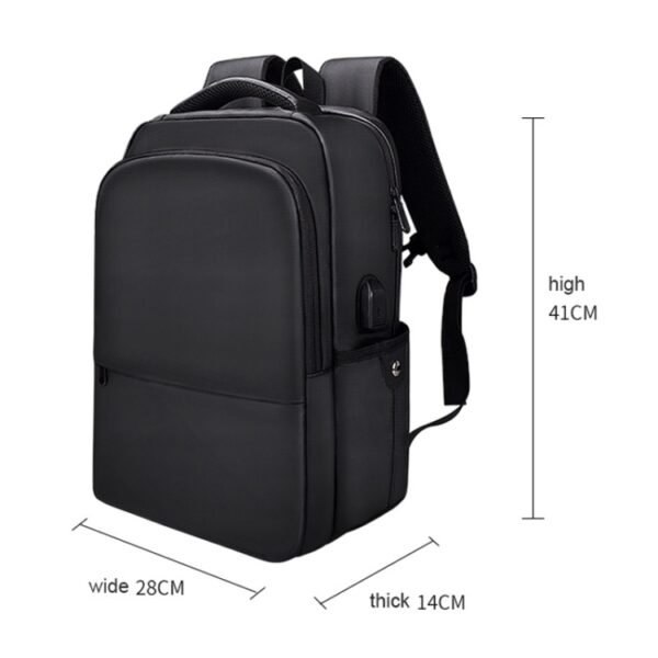 Polyester Waterproof Laptop Backpack for Below 15 inch Laptops, with USB Interface Trunk Trolley Strap - Image 3
