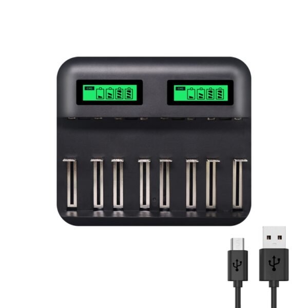 5V 2A USB 8 Slot Battery Charger for AA & AAA & C / D Battery, with LCD Display - Image 3