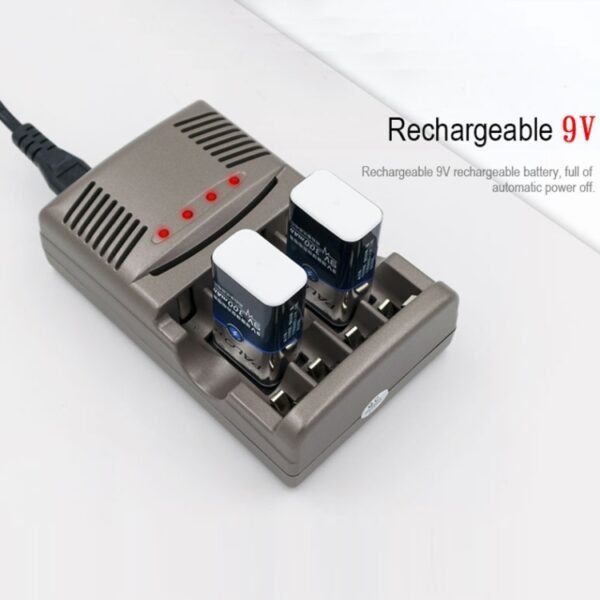 AC 100-240V 4 Slot Battery Charger for AA & AAA & 9V Ni-MH Battery, EU Plug - Image 7