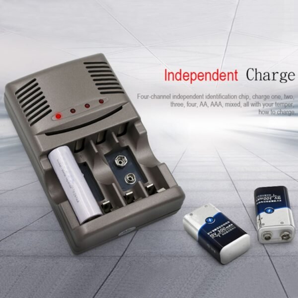 AC 100-240V 4 Slot Battery Charger for AA & AAA & 9V Ni-MH Battery, EU Plug - Image 8