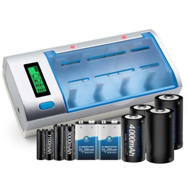 AC 100-240V 4 Slot Battery Charger for AA & AAA & C / D Size Battery, with LCD Display, US Plug - Image 6