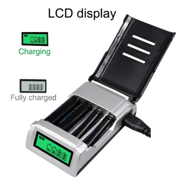 AC 100-240V 4 Slot Battery Charger for AA & AAA Battery, with LCD Display, US Plug - Image 13