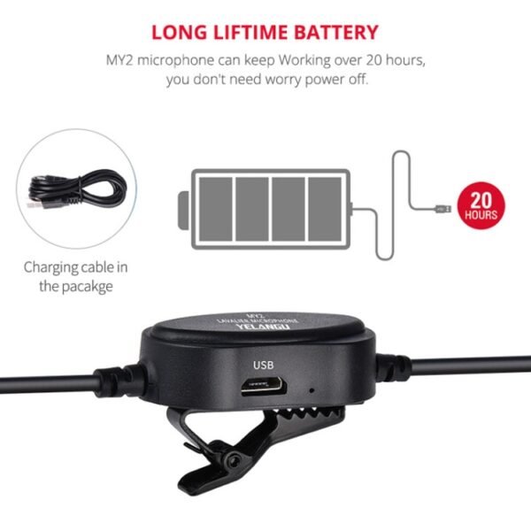 YELANGU YLG9926B MY2 Mini Lavalier Microphone for Mobile Phones / Tablets /  Digital Cameras - Image 14