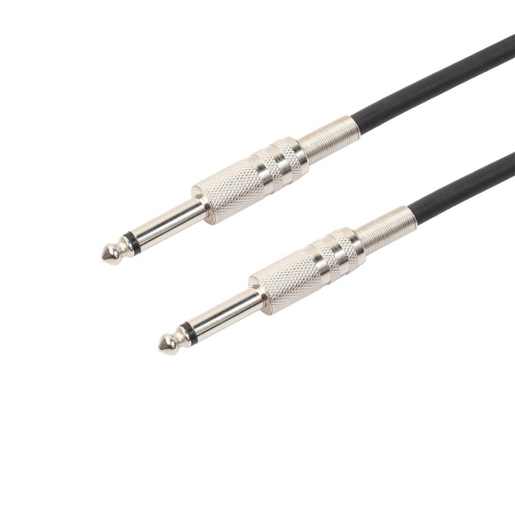 1.8m  1/4 inch (6.35mm) Male to Male Shielded Jack Mono Plugs Audio Patch Cable, 1.8m M to M