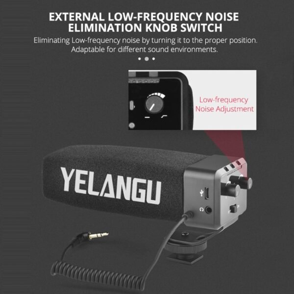 YELANG MIC09 Shotgun Gain Condenser Broadcast Microphone with Windshield for Canon / Nikon / Sony DSLR Cameras, Smartphones - Image 7