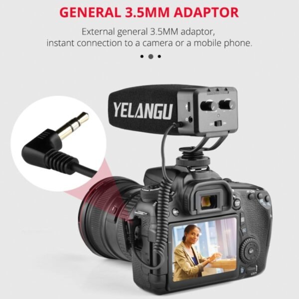 YELANG MIC09 Shotgun Gain Condenser Broadcast Microphone with Windshield for Canon / Nikon / Sony DSLR Cameras, Smartphones - Image 9