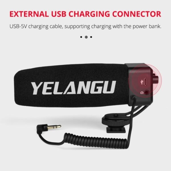 YELANG MIC09 Shotgun Gain Condenser Broadcast Microphone with Windshield for Canon / Nikon / Sony DSLR Cameras, Smartphones - Image 10