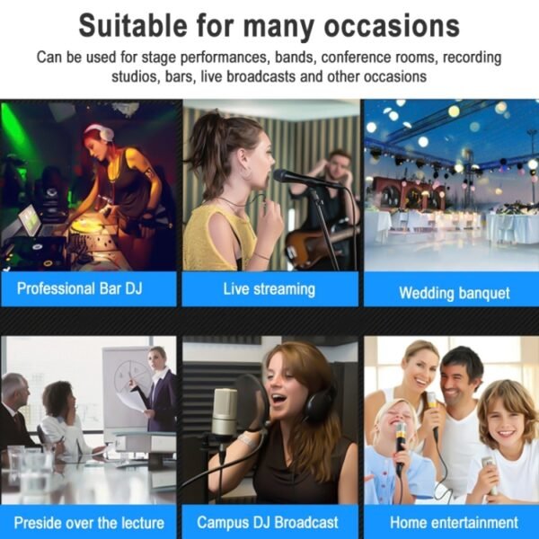 TEYUN NA6 6-channel Small Mixing Console Mobile Phone Sound Card Live Broadcast Computer Recording Console Processor, US Plug, NA6 US Plug - Image 7