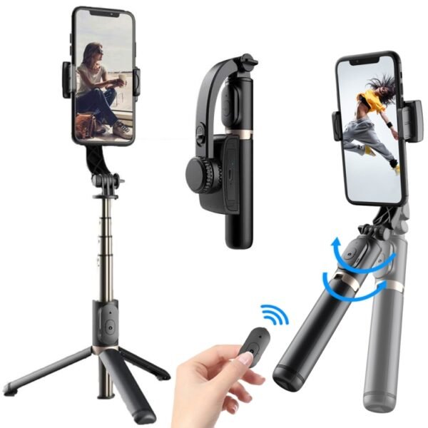 Q08 Gimbal Stabilizer Bluetooth Remote Control Tripod Selfie Stick, Q08 (Black), Q08 (White) - Image 2