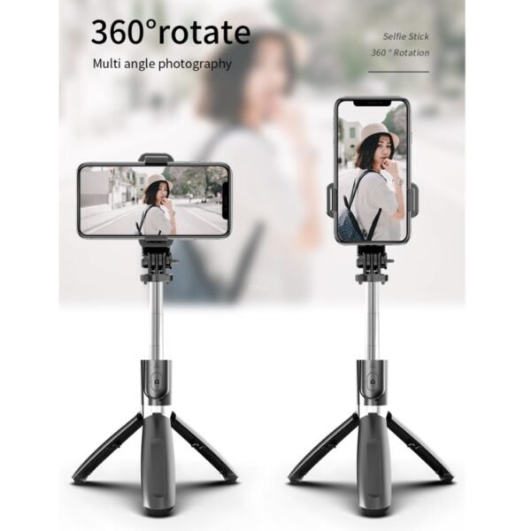 L02 100cm Multi-function Adjustable Bluetooth Self-timer Pole Tripod Selfie Stick - Image 5