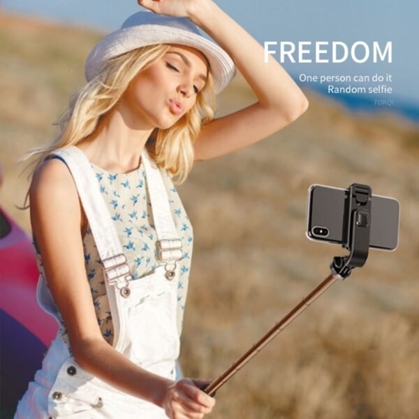 L02 100cm Multi-function Adjustable Bluetooth Self-timer Pole Tripod Selfie Stick - Image 8