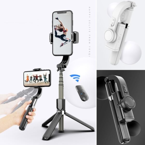 L08 Adjustable Gimbal Stabilize Bluetooth Self-timer Pole Tripod Selfie Stick - Image 2