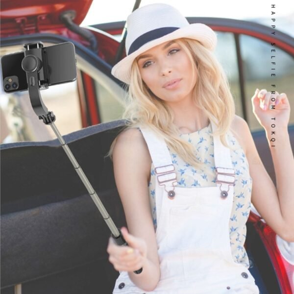 L08 Adjustable Gimbal Stabilize Bluetooth Self-timer Pole Tripod Selfie Stick - Image 11