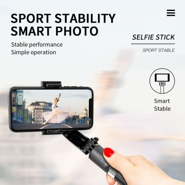 L08 Adjustable Gimbal Stabilize Bluetooth Self-timer Pole Tripod Selfie Stick - Image 3