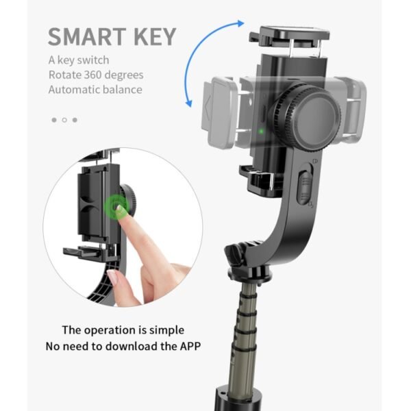 L08 Adjustable Gimbal Stabilize Bluetooth Self-timer Pole Tripod Selfie Stick - Image 4