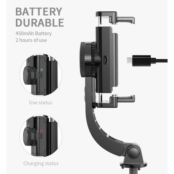 L08 Adjustable Gimbal Stabilize Bluetooth Self-timer Pole Tripod Selfie Stick - Image 6