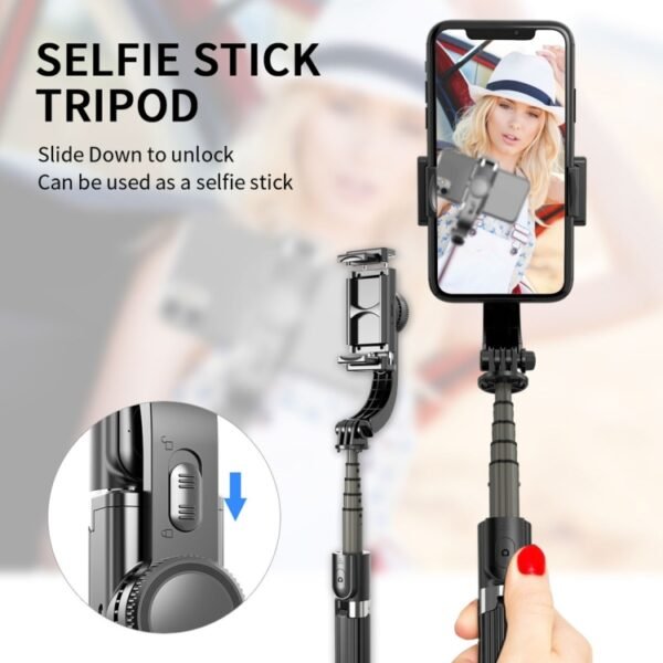 L08 Adjustable Gimbal Stabilize Bluetooth Self-timer Pole Tripod Selfie Stick - Image 7