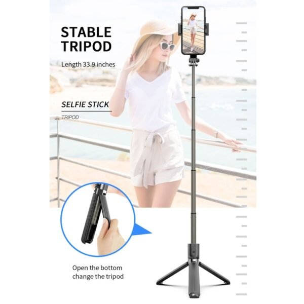 L08 Adjustable Gimbal Stabilize Bluetooth Self-timer Pole Tripod Selfie Stick - Image 9