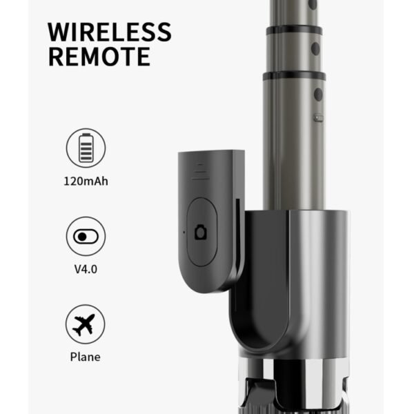 L08 Adjustable Gimbal Stabilize Bluetooth Self-timer Pole Tripod Selfie Stick - Image 10