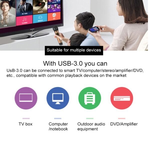 J.I.Y K Song Wireless Microphones for TV PC with Audio Card USB Receiver, Black - Image 8