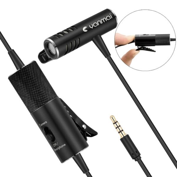 Yanmai R933S Professional Clip-On 3.5mm Plug Lavalier Omni-directional Broadcast Condenser Microphone, For Live Broadcast, Show, KTV, etc - Image 3