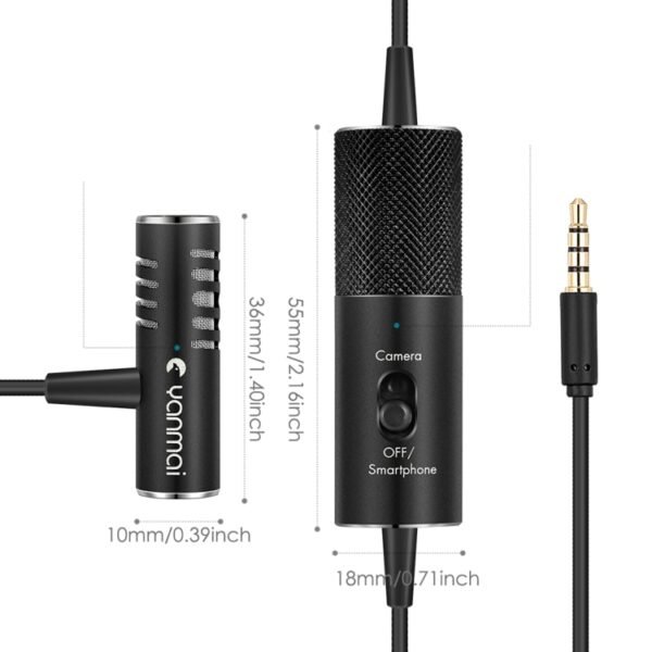 Yanmai R933S Professional Clip-On 3.5mm Plug Lavalier Omni-directional Broadcast Condenser Microphone, For Live Broadcast, Show, KTV, etc - Image 4