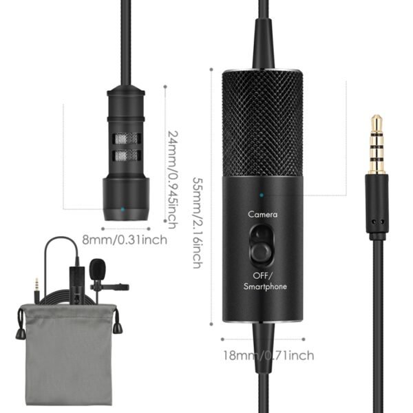 Yanmai R955S Professional Clip-on Lapel Mic Lavalier Omni-directional Condenser Microphone, For Live Broadcast, Show, KTV, etc - Image 4