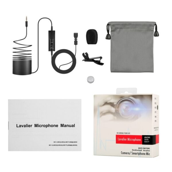 Yanmai R955S Professional Clip-on Lapel Mic Lavalier Omni-directional Condenser Microphone, For Live Broadcast, Show, KTV, etc - Image 5