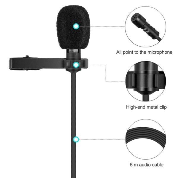 Yanmai R955S Professional Clip-on Lapel Mic Lavalier Omni-directional Condenser Microphone, For Live Broadcast, Show, KTV, etc - Image 6