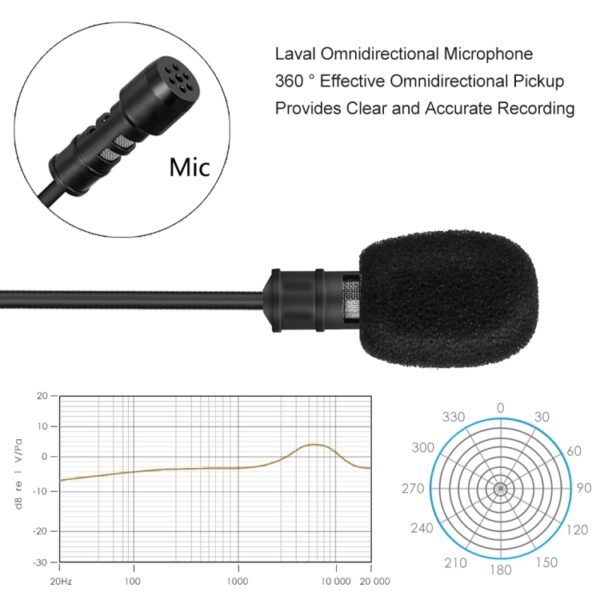 Yanmai R955S Professional Clip-on Lapel Mic Lavalier Omni-directional Condenser Microphone, For Live Broadcast, Show, KTV, etc - Image 7