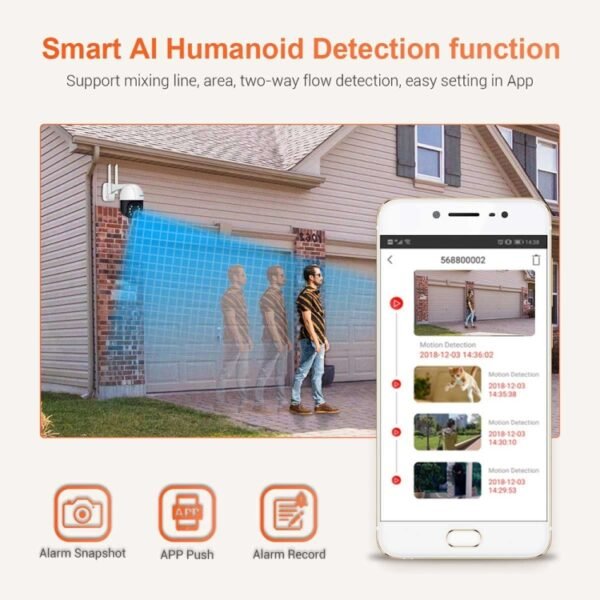 ESCAM QF218 1080P Pan / Tilt AI Humanoid Detection IP66 Waterproof WiFi IP Camera, Support ONVIF / Night Vision / TF Card / Two-way Audio, US Plug, NC1228AU, NC1228EU, NC1228UK, NC1228US - Image 11