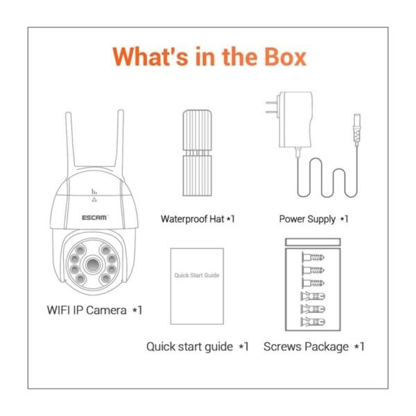 ESCAM QF218 1080P Pan / Tilt AI Humanoid Detection IP66 Waterproof WiFi IP Camera, Support ONVIF / Night Vision / TF Card / Two-way Audio, US Plug, NC1228AU, NC1228EU, NC1228UK, NC1228US - Image 6