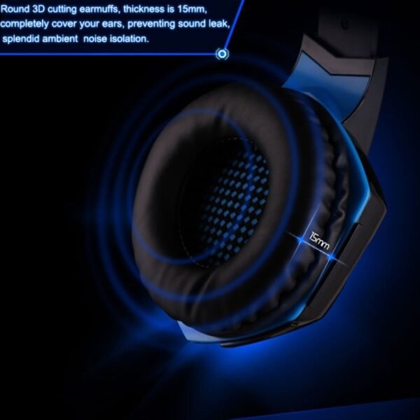KOTION EACH G2000 Over-ear Game Gaming Headphone Headset Earphone Headband with Mic Stereo Bass LED Light for PC Gamer,Cable Length: About 2.2m(White + Red), G2000 - Image 16