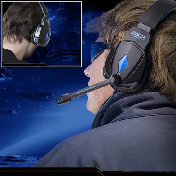 KOTION EACH G4000 USB Version Stereo Gaming Headphone Headset Headband with Microphone Volume Control LED Light for PC Gamer,Cable Length: About 2.2m - Image 11