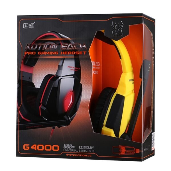 KOTION EACH G4000 USB Version Stereo Gaming Headphone Headset Headband with Microphone Volume Control LED Light for PC Gamer,Cable Length: About 2.2m - Image 9