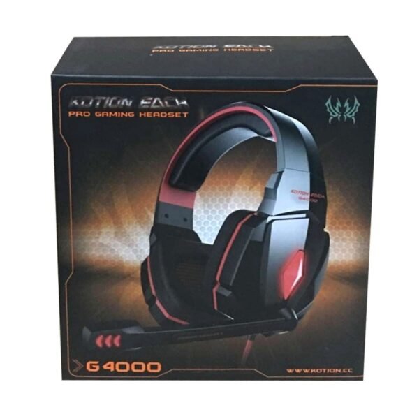 KOTION EACH G4000 Stereo Gaming Headphone Headset Headband with Mic Volume Control LED Light for PC Gamer,Cable Length: About 2.2m(White + Red), PC0105L, PC0105R, PC0105W - Image 11