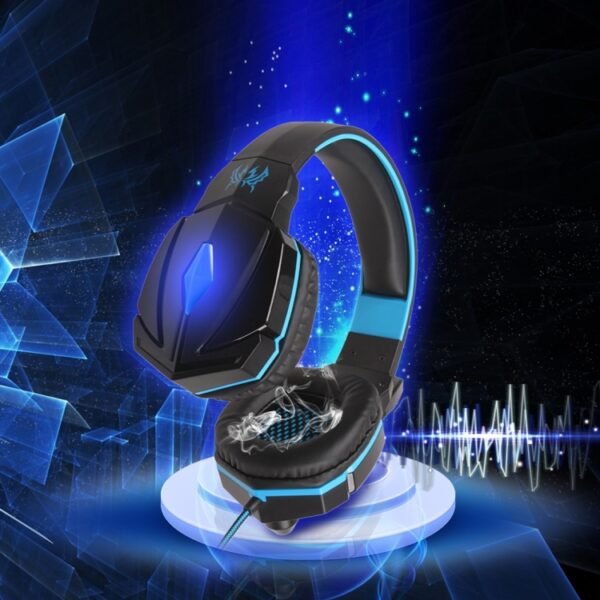 KOTION EACH G4000 Stereo Gaming Headphone Headset Headband with Mic Volume Control LED Light for PC Gamer,Cable Length: About 2.2m(White + Red), PC0105L, PC0105R, PC0105W - Image 9