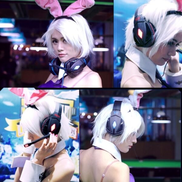 KOTION EACH G4000 Stereo Gaming Headphone Headset Headband with Mic Volume Control LED Light for PC Gamer,Cable Length: About 2.2m(White + Red), PC0105L, PC0105R, PC0105W - Image 10
