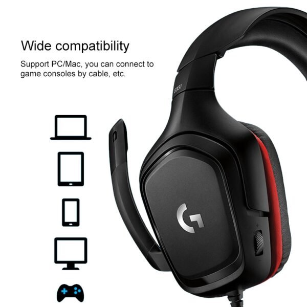 Logitech G331 Dolby 7.1 Surround Sound Stereo Folding Noise Reduction Competition Gaming Headset - Image 9