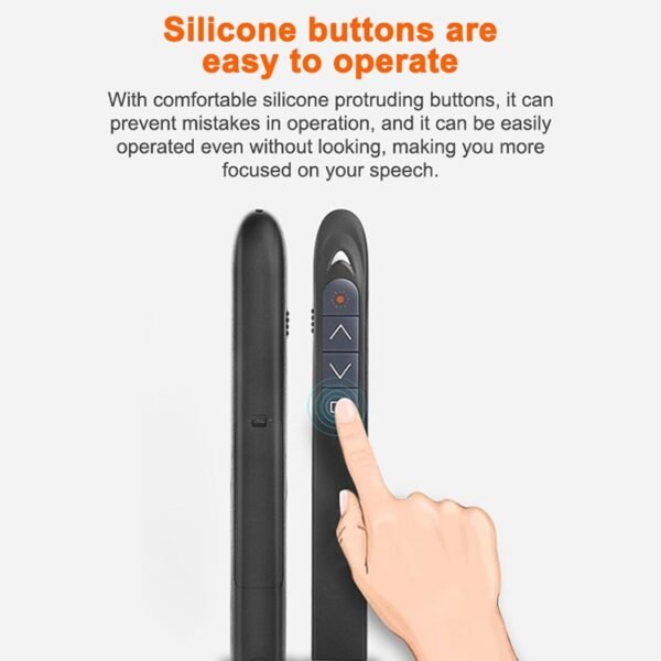 XM930 2.4GHz Wireless Laser PowerPoint Page Turning Pen Multimedia Wireless Presentation Projection Pen with USB Receiver, Support Low Battery Remind, Remote Control Distance: 100m, 100m White, 100m Black - Image 7