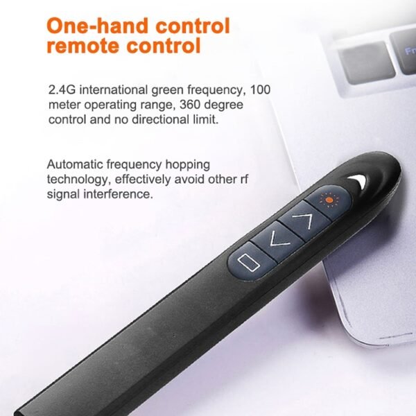 XM930 2.4GHz Wireless Laser PowerPoint Page Turning Pen Multimedia Wireless Presentation Projection Pen with USB Receiver, Support Low Battery Remind, Remote Control Distance: 100m, 100m White, 100m Black - Image 8
