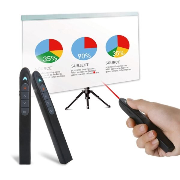 XM930 2.4GHz Wireless Laser PowerPoint Page Turning Pen Multimedia Wireless Presentation Projection Pen with USB Receiver, Support Low Battery Remind, Remote Control Distance: 100m, 100m White, 100m Black - Image 9